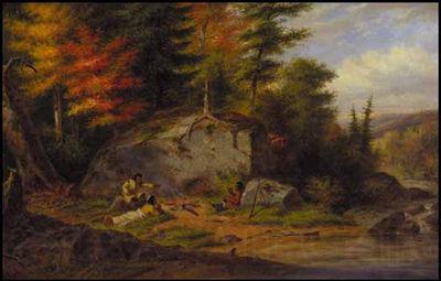 Cornelius Krieghoff Chippewa Indians at a Portage